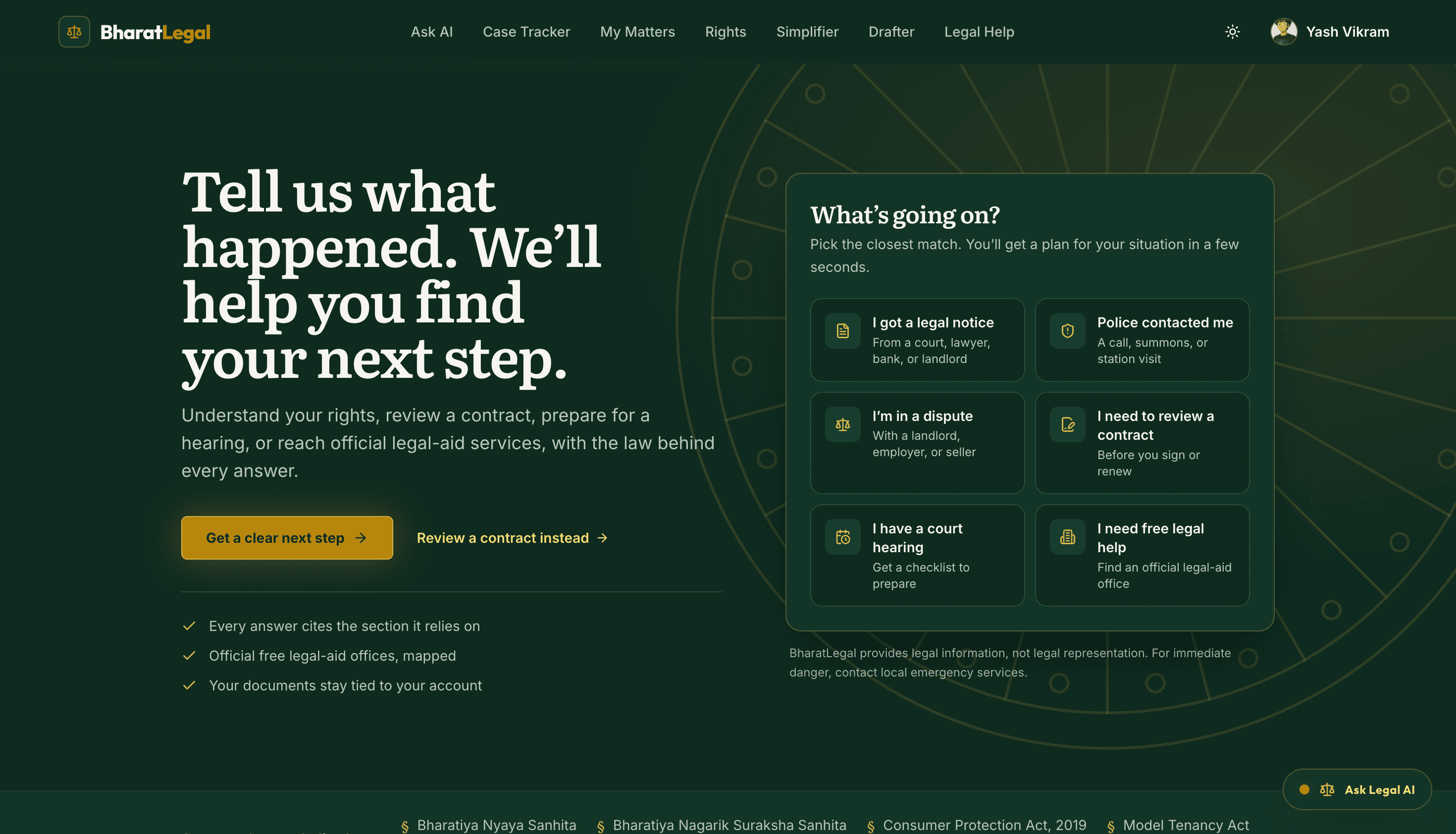 Screenshot of bharatlegal